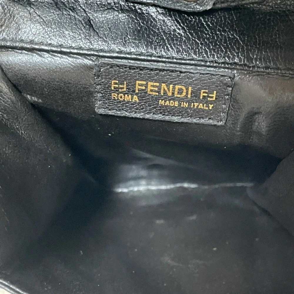 Fendi Vintage Black Woven Leather Rope Strap Crossbody Bag - Picture 14 of 16